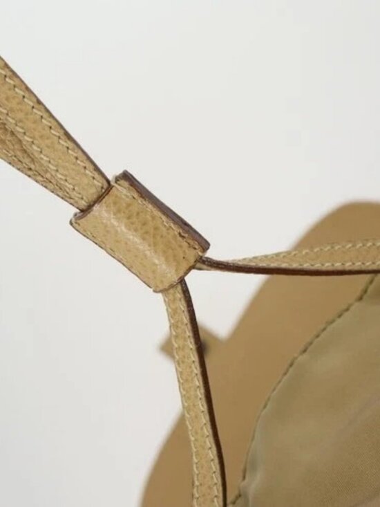 PRADA Backpack Nylon Leather Beige Silver Auth 164518 main image 16